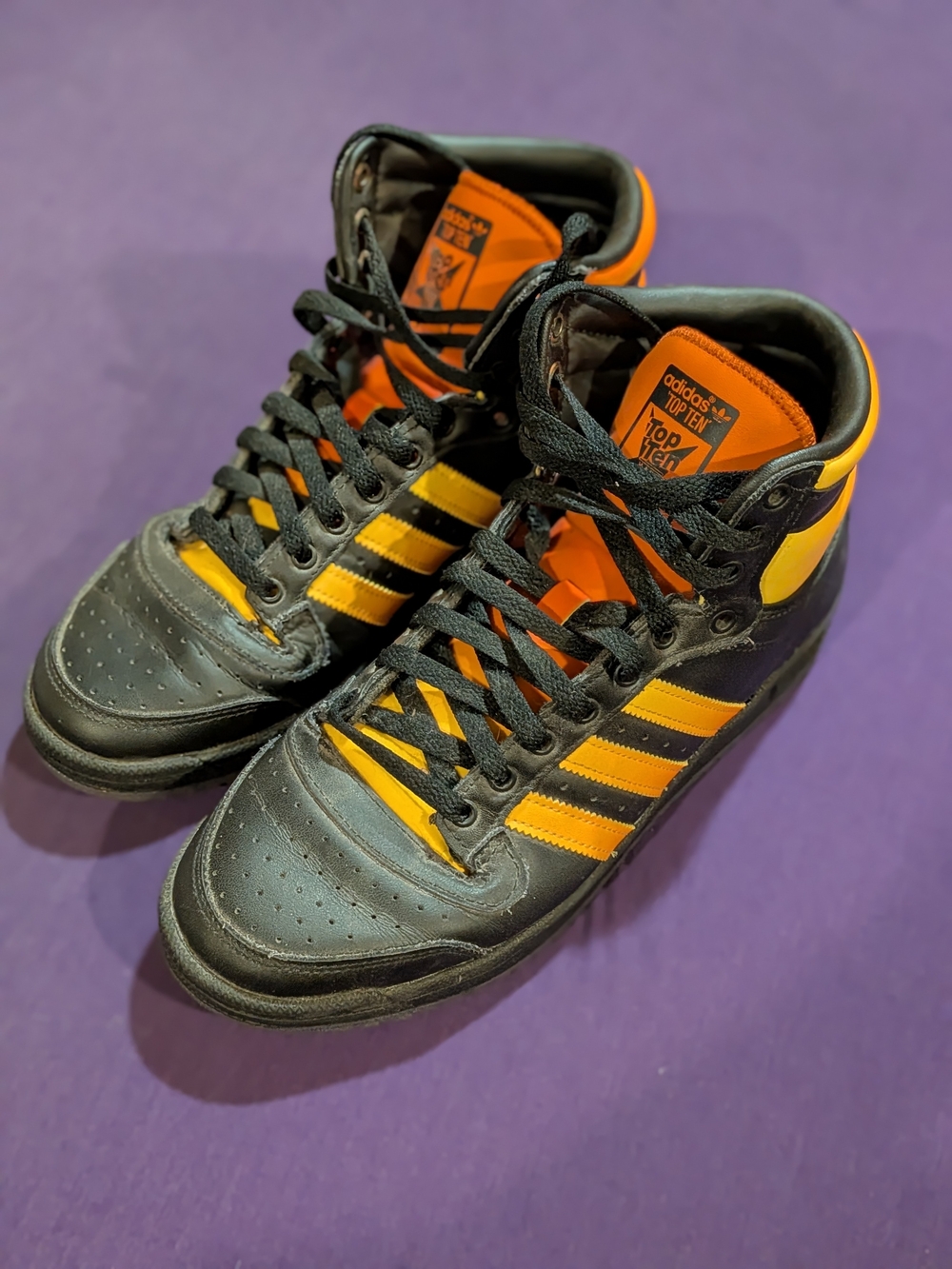 adidas Black and Yellow High-Top Men’s Sneakers
